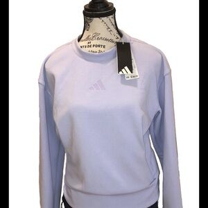 NWT Adidas D4T Knit Crew Sweatshirt Training Tech So Soft SZ XS Violet Pockets